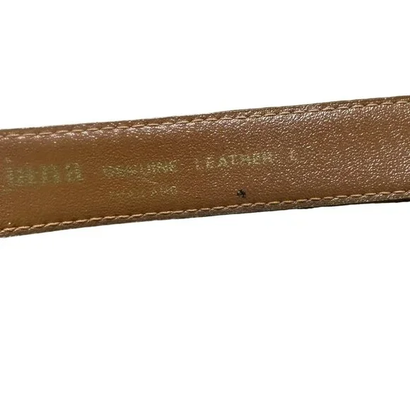 Vtg Jana Western Belt Brown Genuine‎ Leather Silver Studded Waist Size 31"-35" - Picture 8 of 9